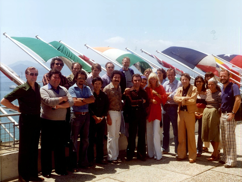 Luis amb la resta de membres del jurat del Festival Internacional de Cinema Publicitari de Cannes de 1977