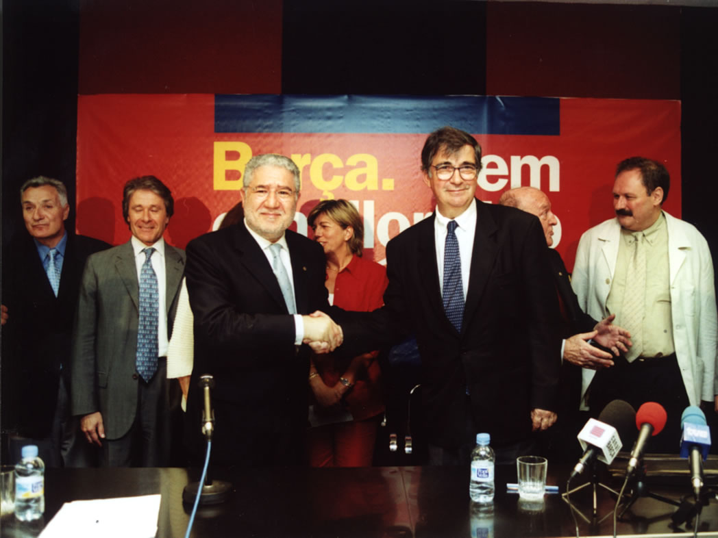 Luis y Ernest Luch en un acto de su candidatura a la presidencia del FC Barcelona